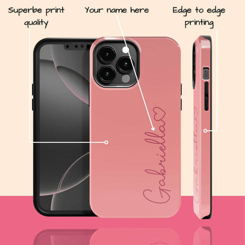 Personalized Cute Vibrant Heart Accent iPhone Case
